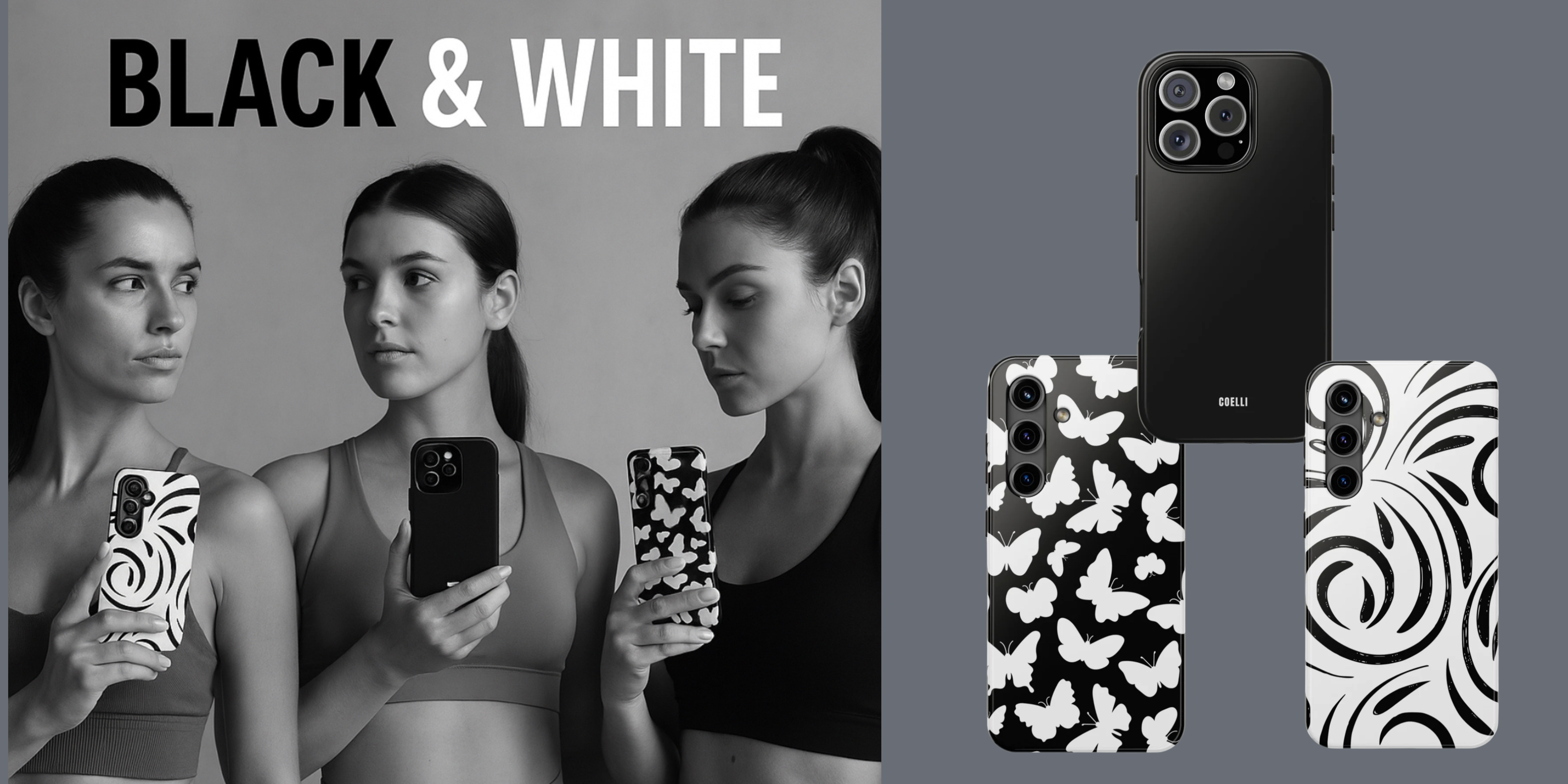 🖤 Black and White Phone Case Collection
